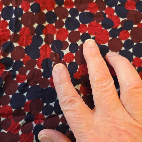 Diane Von Furstenberg Aleni Blouse Women's 4 Red Navy Rust Silk Circle Print - Picture 10 of 12